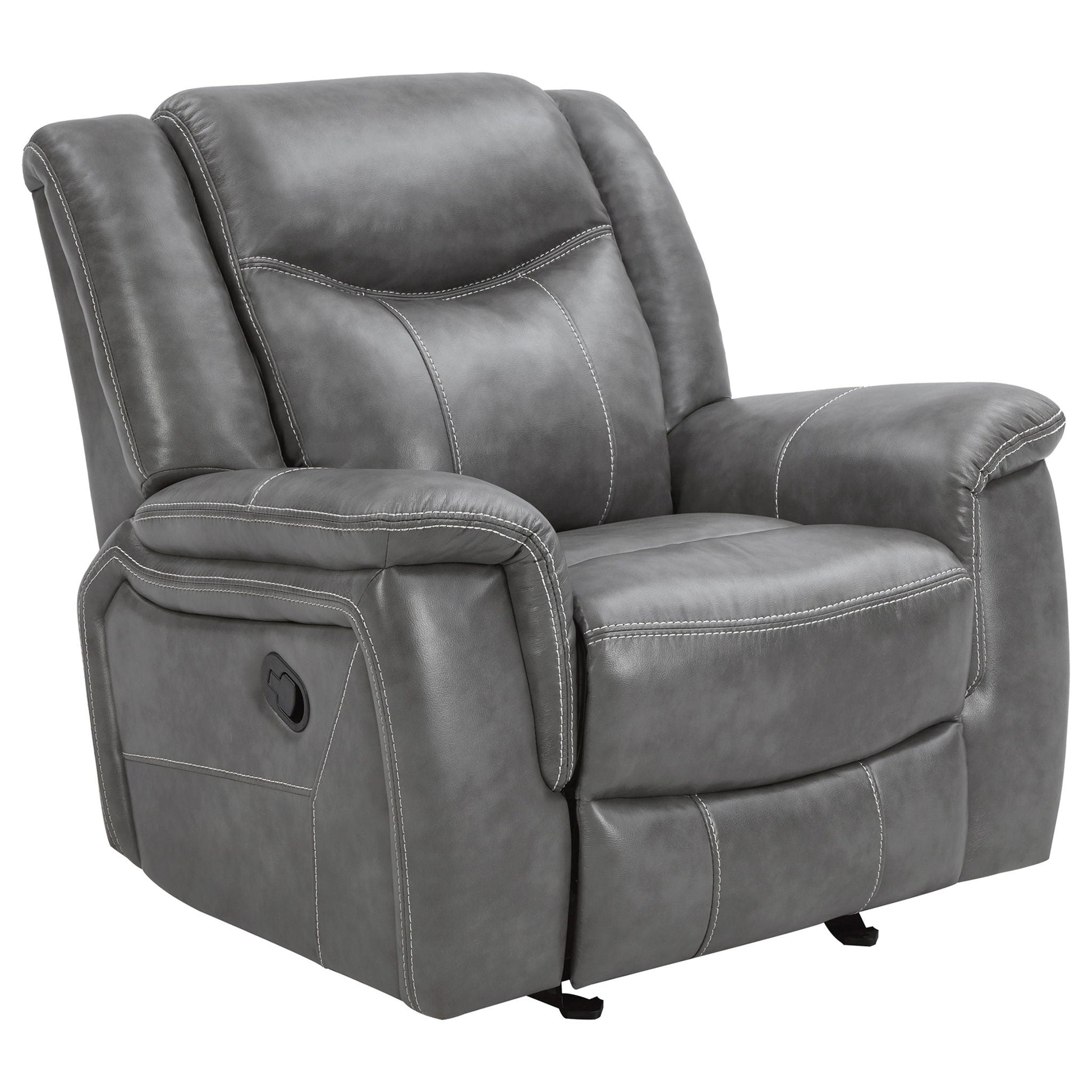 Encino - Upholstered Padded Arm Glider Recliner - Gray Furniture Max