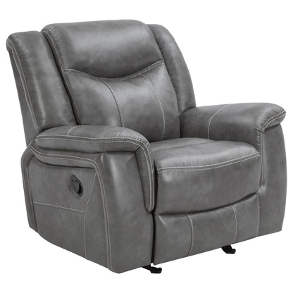 Encino - Upholstered Padded Arm Glider Recliner - Gray Furniture Max