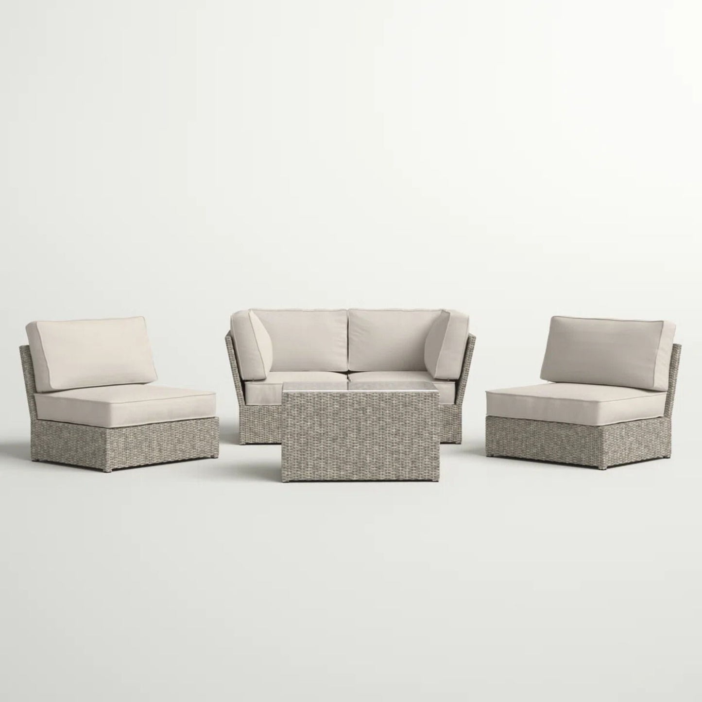 Stylish Modular Wicker Patio Seating Group LSI Patio Furniture