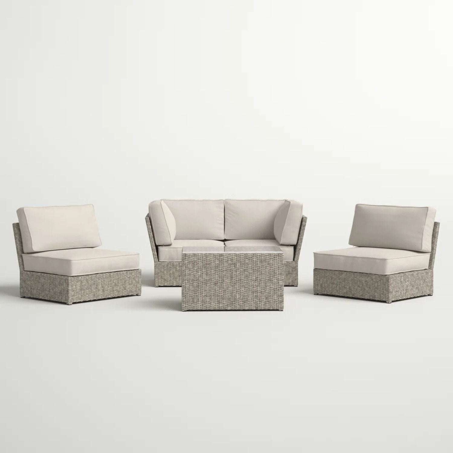 Stylish Modular Wicker Patio Seating Group LSI Patio Furniture