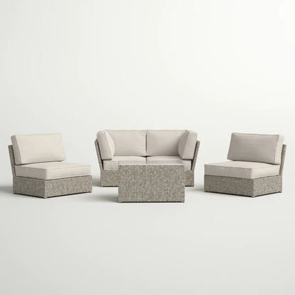 Stylish Modular Wicker Patio Seating Group LSI Patio Furniture