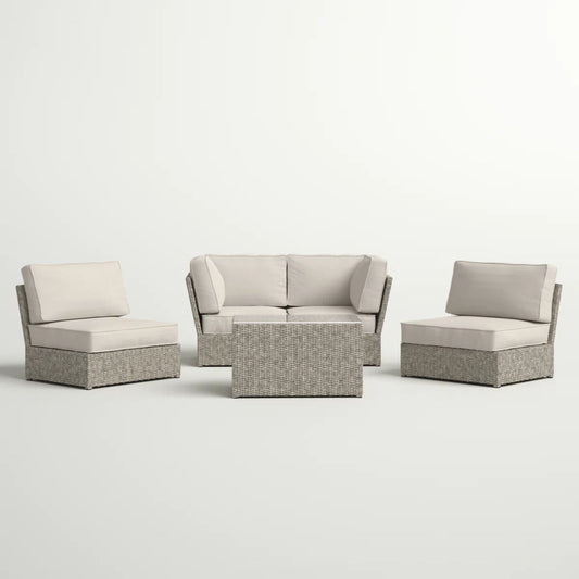 Stylish Modular Wicker Patio Seating Group LSI Patio Furniture
