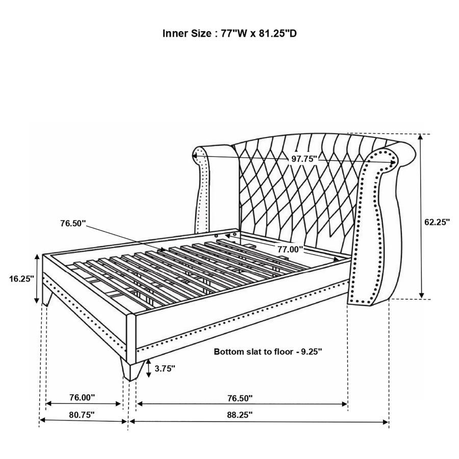 Barzini - Upholstered Wingback Bed CoasterElevations