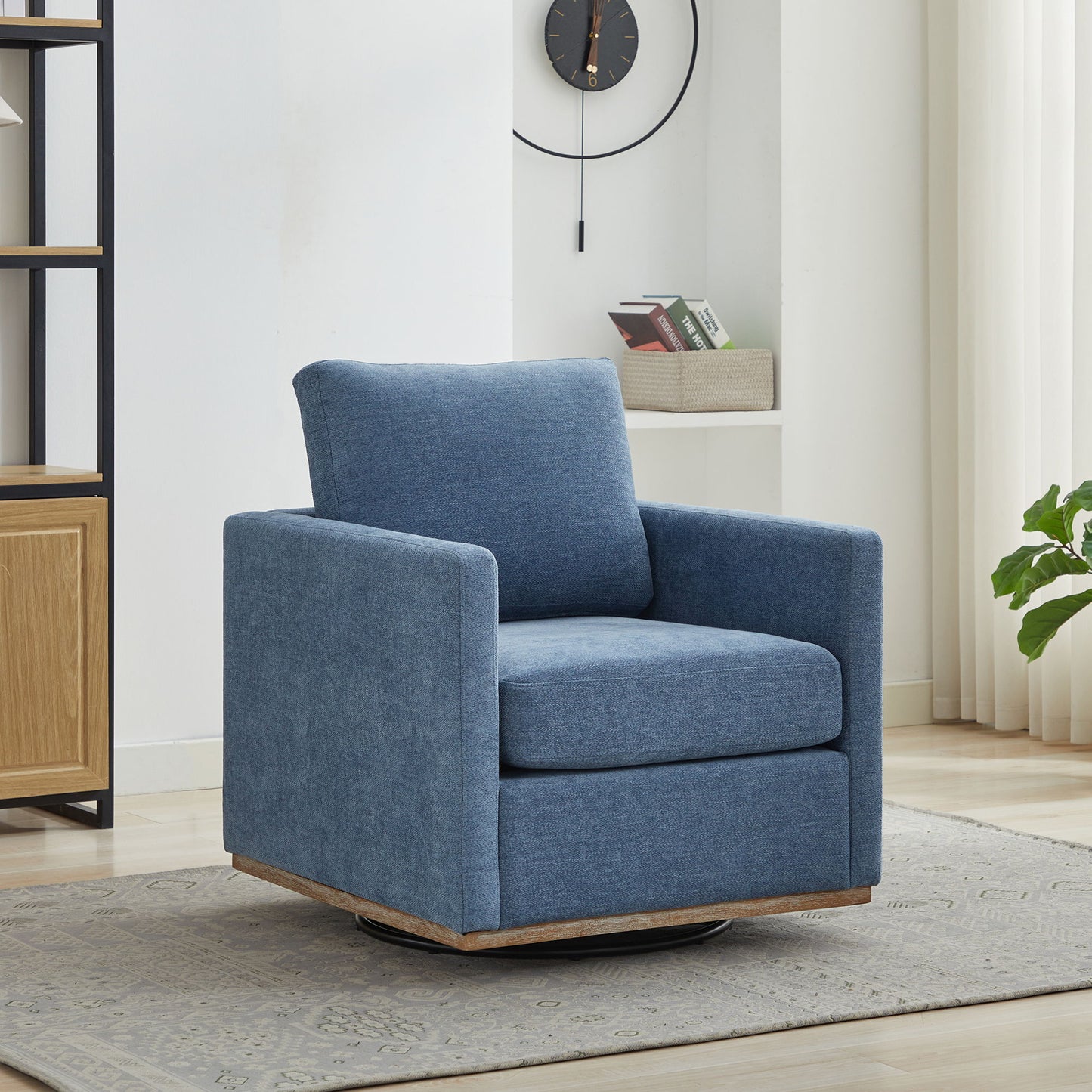 Square Upholstered Swivel Accent Chair Home Essentials