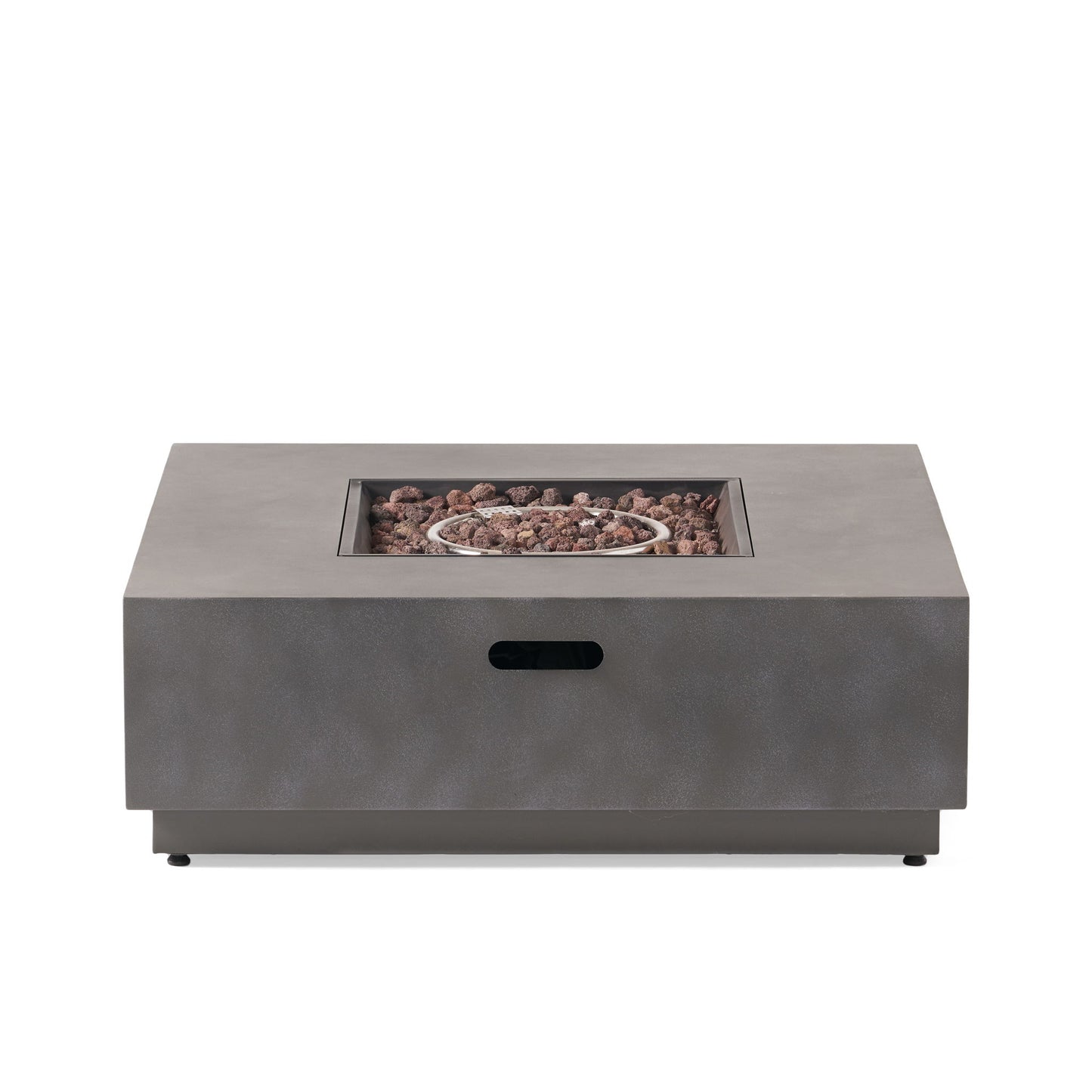 Modern Square Fire Pit With 50,000 Btu Noble House