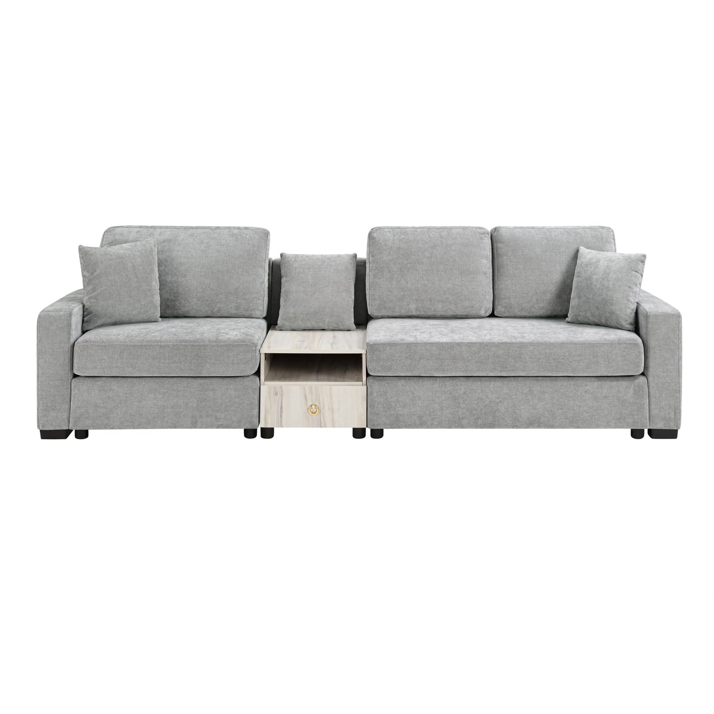 Modular Sofa Couch With Storage Armrest And Center Console Noble House