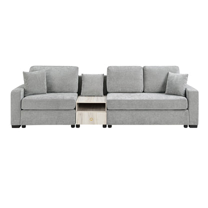 Modular Sofa Couch With Storage Armrest And Center Console Noble House