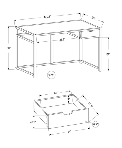 Computer Desk For Home Office, 1 Storage Drawer, Contemporary & Modern 8th Street