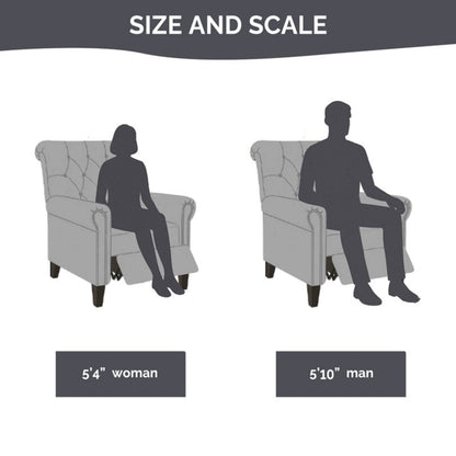 Aidan - Push Back Recliner Chair With Tufted Back And Nailhead Trim - Cream JLA