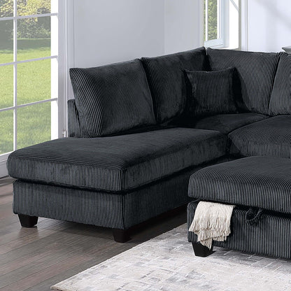 Modern Style Sectional Set With USB Port, Storage Ottoman Home Essentials