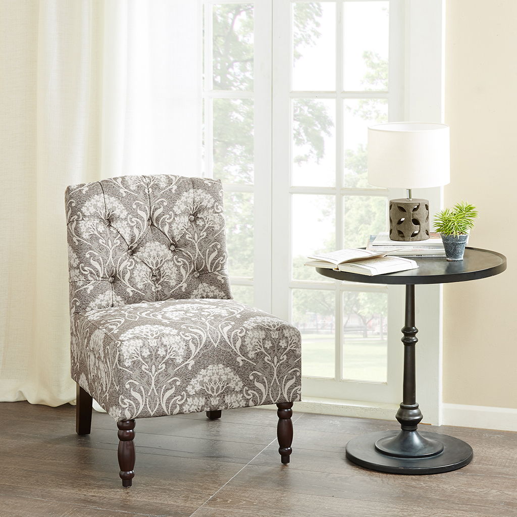 Lola - Tufted Armless Chair - Taupe