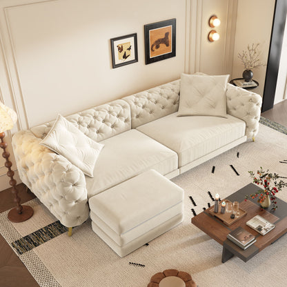 3 In 1 Convertible Sleeper, Deep Seat Pull Out Sofa Bed, Button Tufted Home Essentials