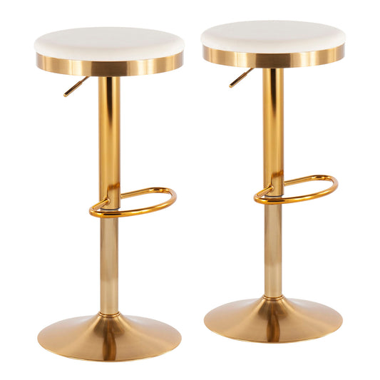 Dakota - Contemporary Upholste Adjustable Barstool (Set of 2) Lumi Source