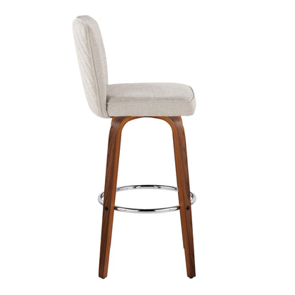 Henry - Contemporary Fixed Height Barstool With Swivel With Round Footrest (Set of 2) Lumi Source