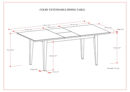 Colby - Dining Table, Contemporary Simpli-Home