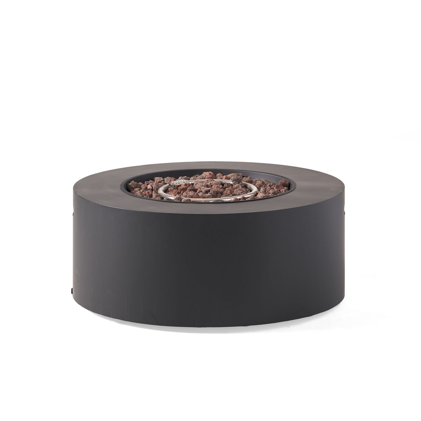 Round Iron Fire Pit With 40,000 Btu Noble House