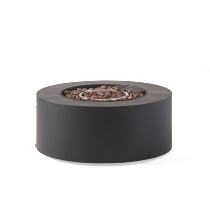 Round Iron Fire Pit With 40,000 Btu Noble House