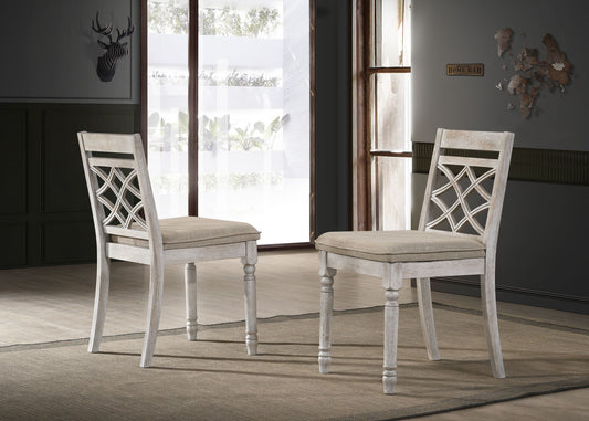 Havanna - Wide Contemporary Fabric Chair With Cushion (Set of 2) - Off White Lilola Home