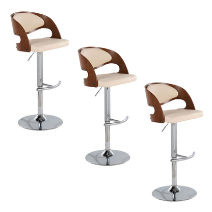 Pino - Mid Century Modern Adjustable Barstool & Swivel With Rounded T Footrest (Set of 2) Lumi Source