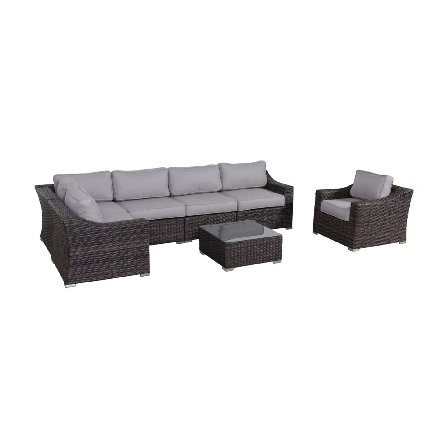 Outdoor Wicker Conversation Set With Cushions, All Weather LSI Patio Furniture