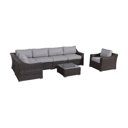 Outdoor Wicker Conversation Set With Cushions, All Weather LSI Patio Furniture