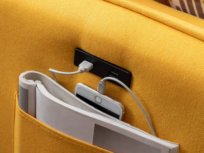 Mia - Sectional Sofa Chaise With USB Charger And Pillows Lilola Home