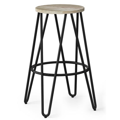 Simeon - Multifunctional Metal Stool With Wood Seat Simpli-Home
