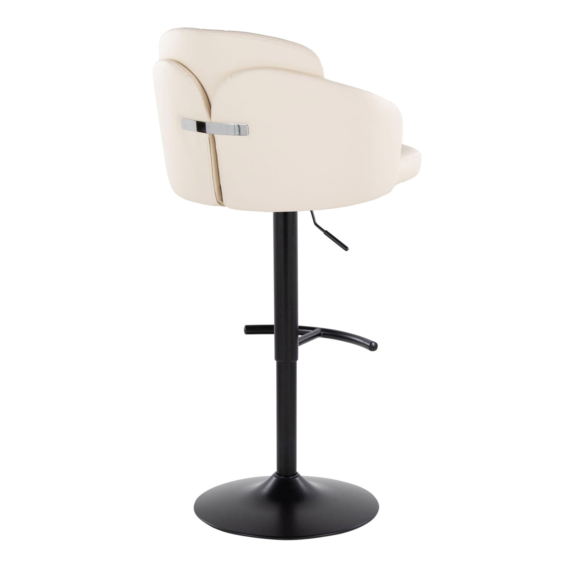 Dahlia - Contemporary Adjustable Barstool With Swivel With Rounded T Footrest (Set of 2) Lumi Source