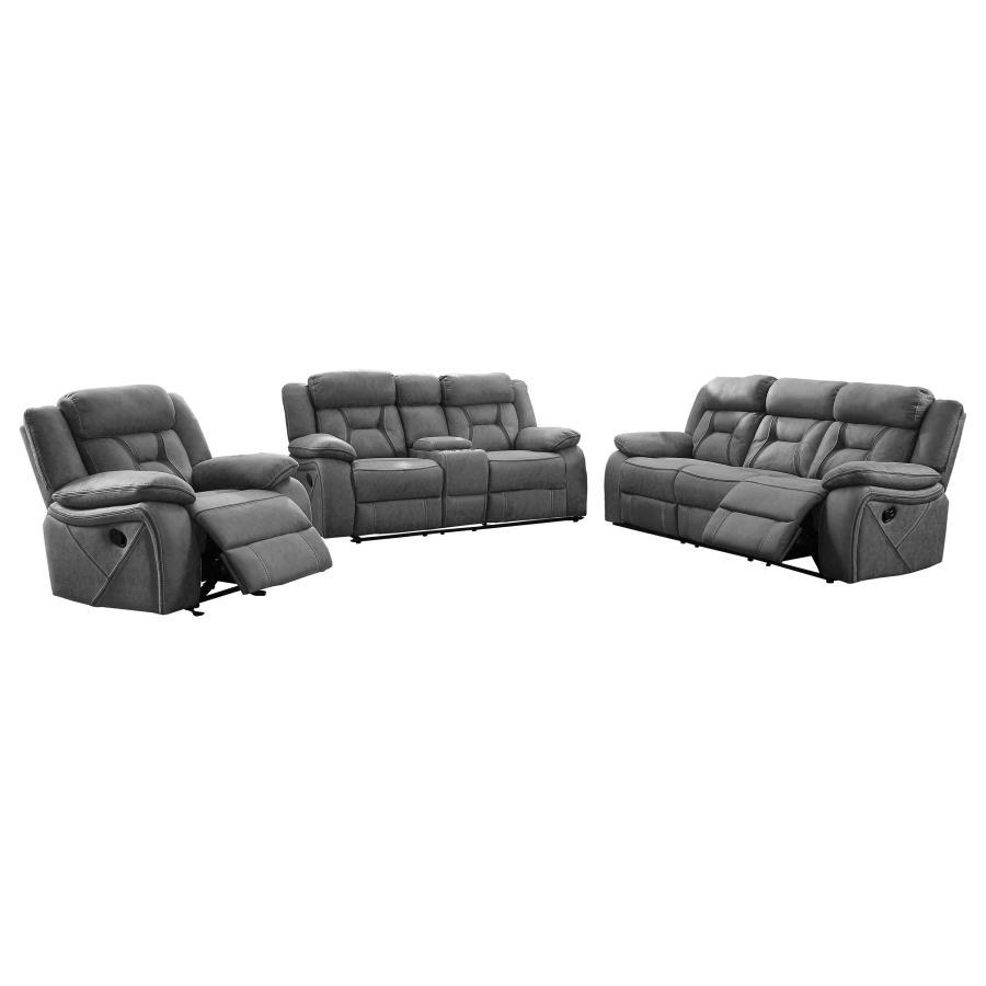 Higgins - Upholstered Motion Reclining Sofa Set CoasterEveryday