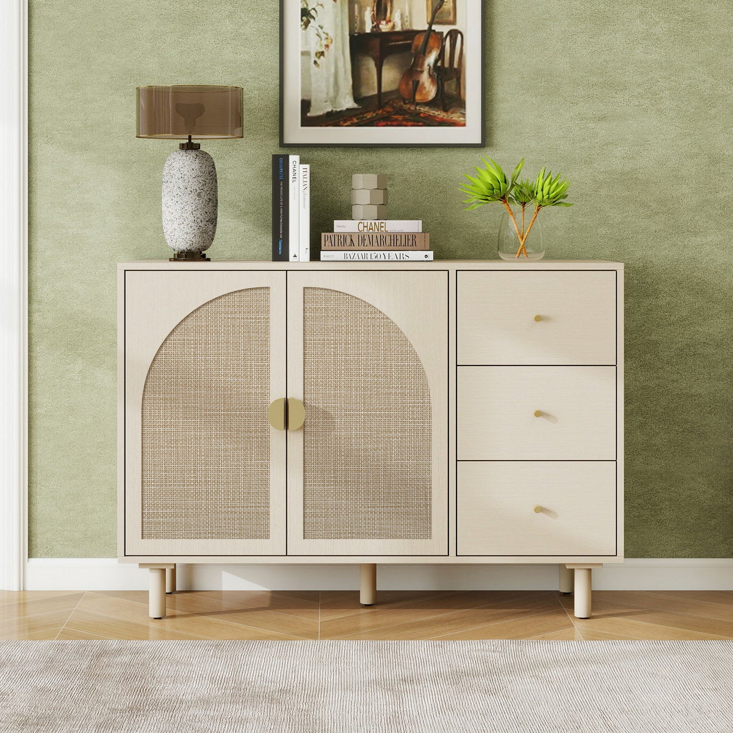 2 Door 3 Drawer Cabinet, Adjustable Storage System Home Essentials