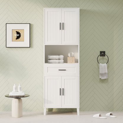Freestanding Tall Bathroom Cabinet With Soft Close Doors And Adjustable Shelves Hearth and Haven
