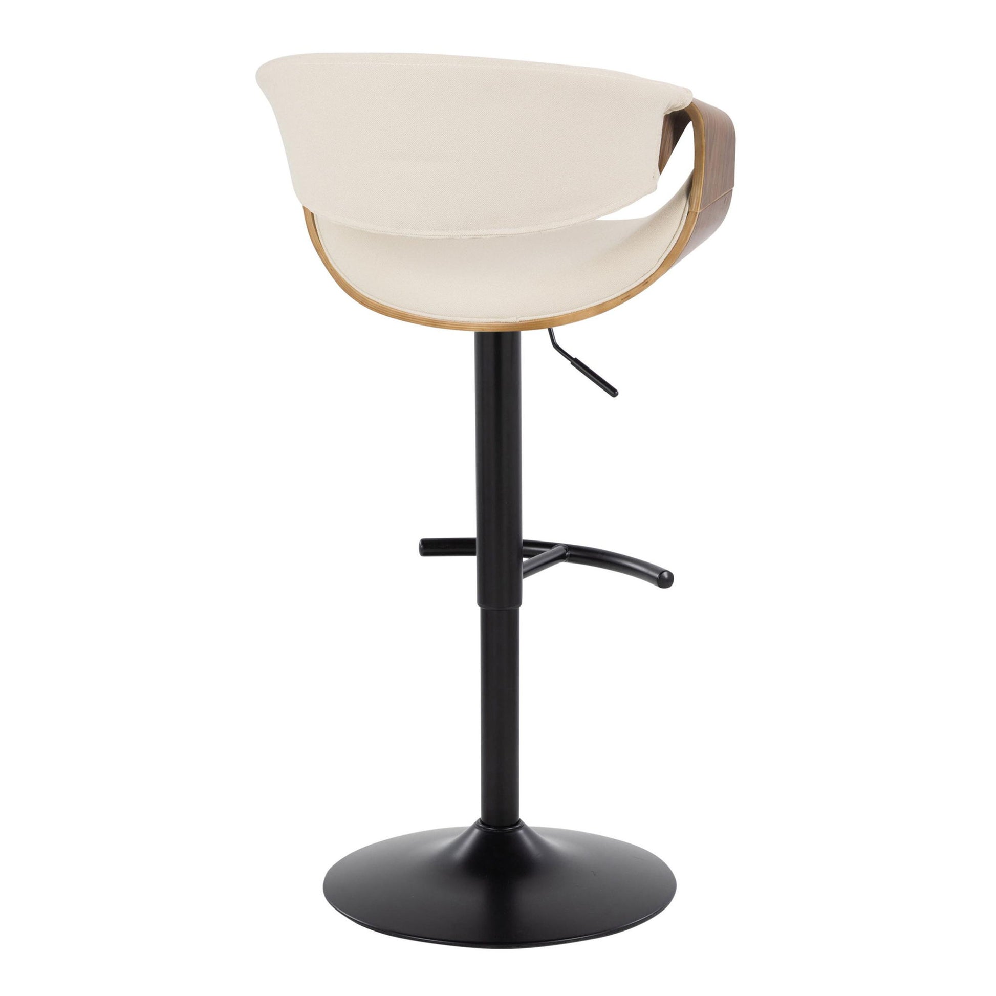 Curvo - Mid Century Modern Adjustable Barstool With Swivel & Rounded T Footrest (Set of 2) Lumi Source