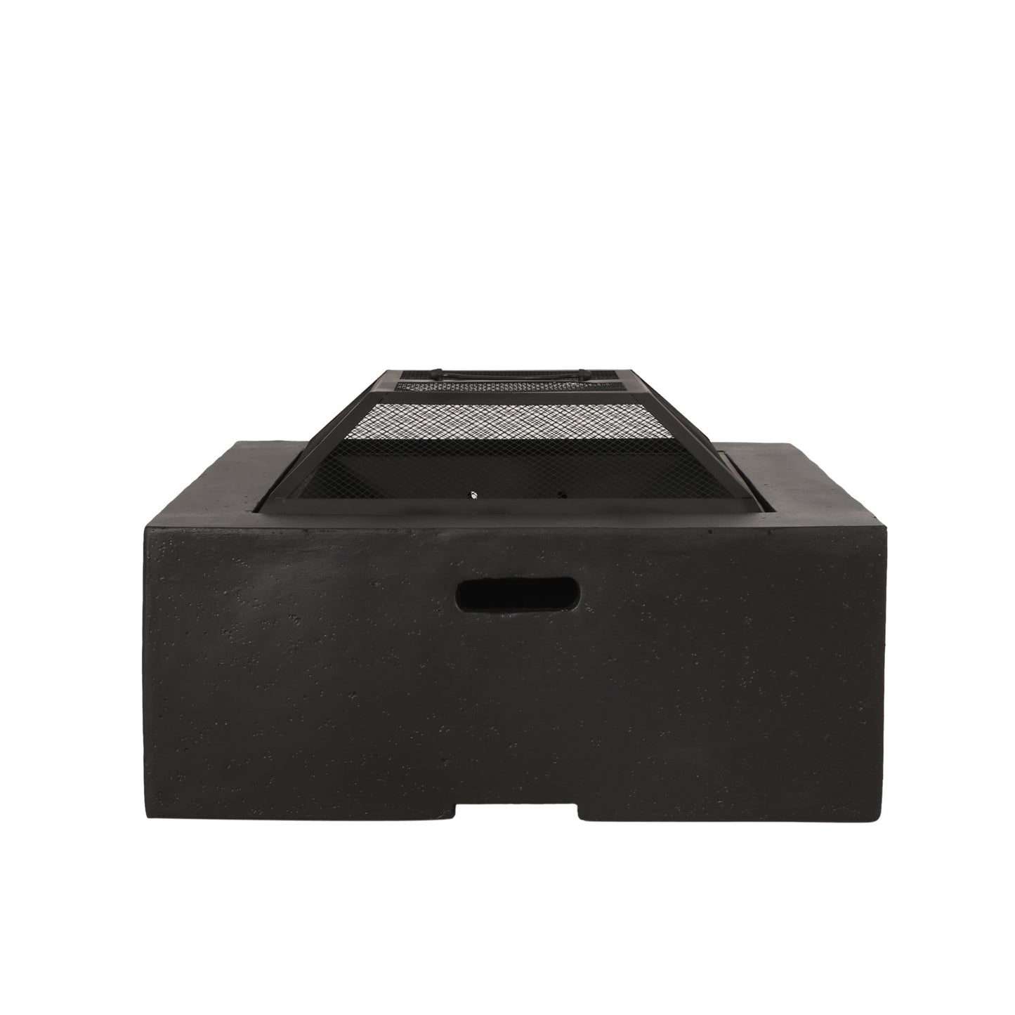 Outdoor Square Mgo Wood Burning Fire Pit - Dark Gray Noble House