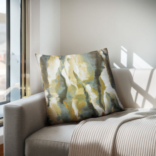 Zoe - Multi Color Square Pillow - Gold/Gray Chapel Hill