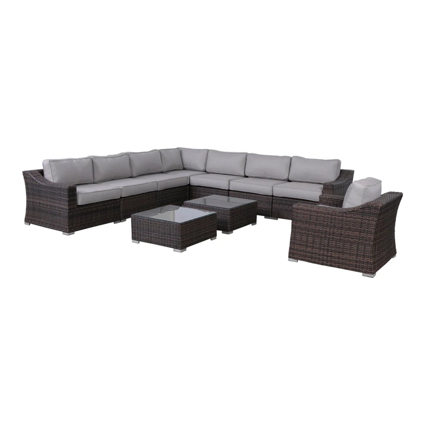 Outdoor Wicker Conversation Set With Cushions, All Weather LSI Patio Furniture