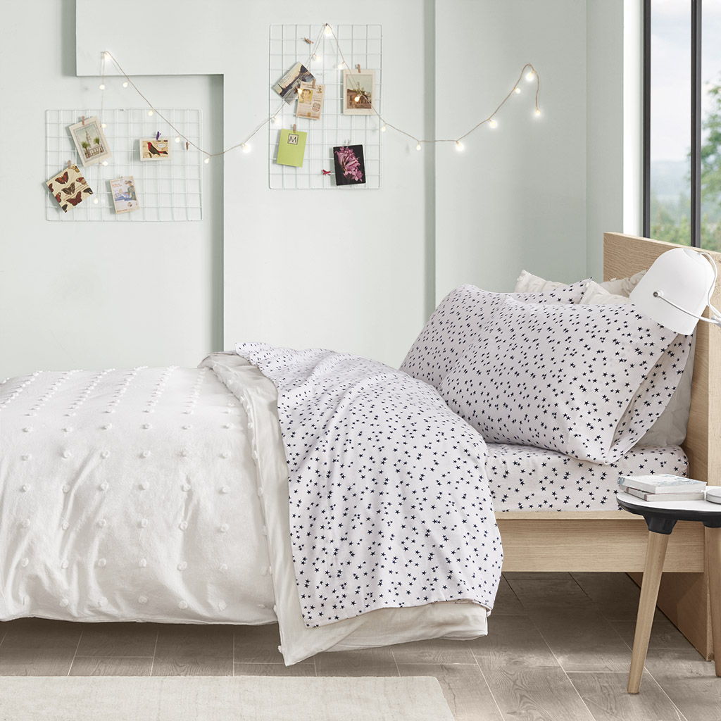 Cozy Soft Novelty Print Sheet Set - Blue Stars Intelligent Design