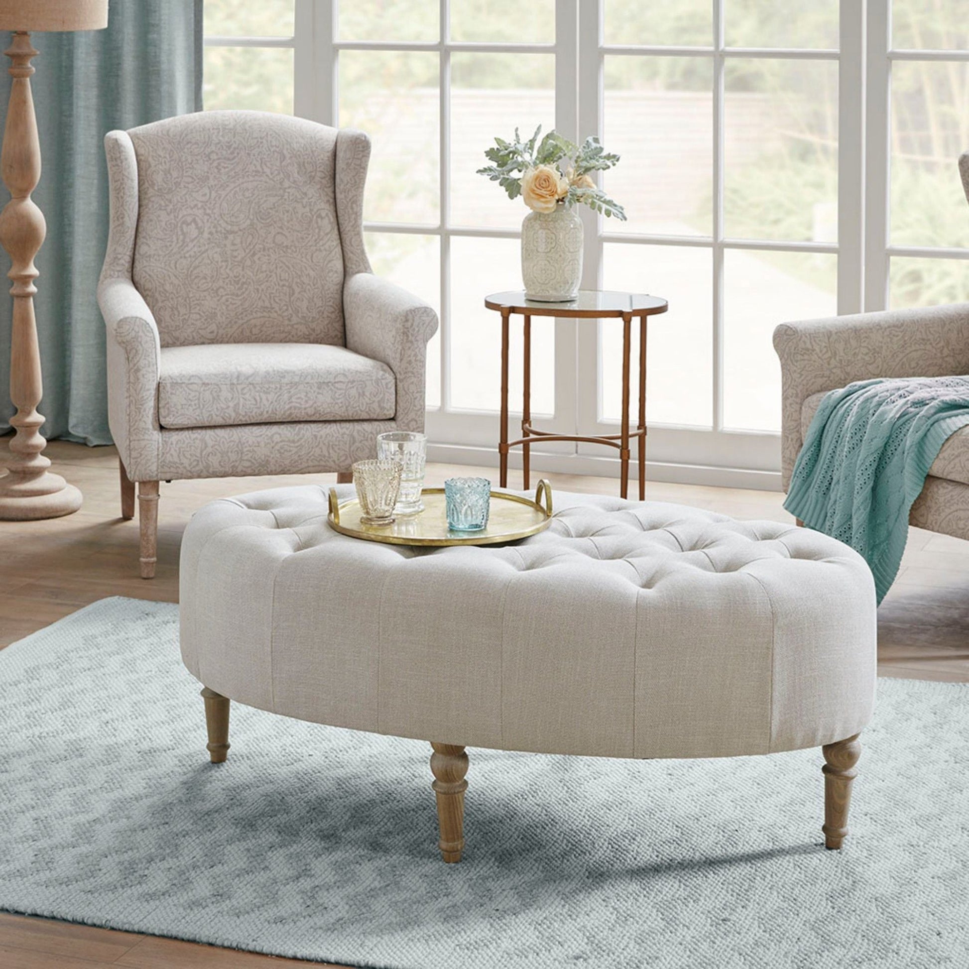 Fancy Style Design Upholstery Solid Wood - Linen JLA