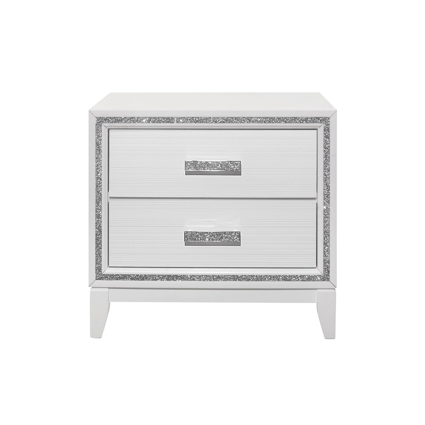 Almera - Glitter Nightstand - White