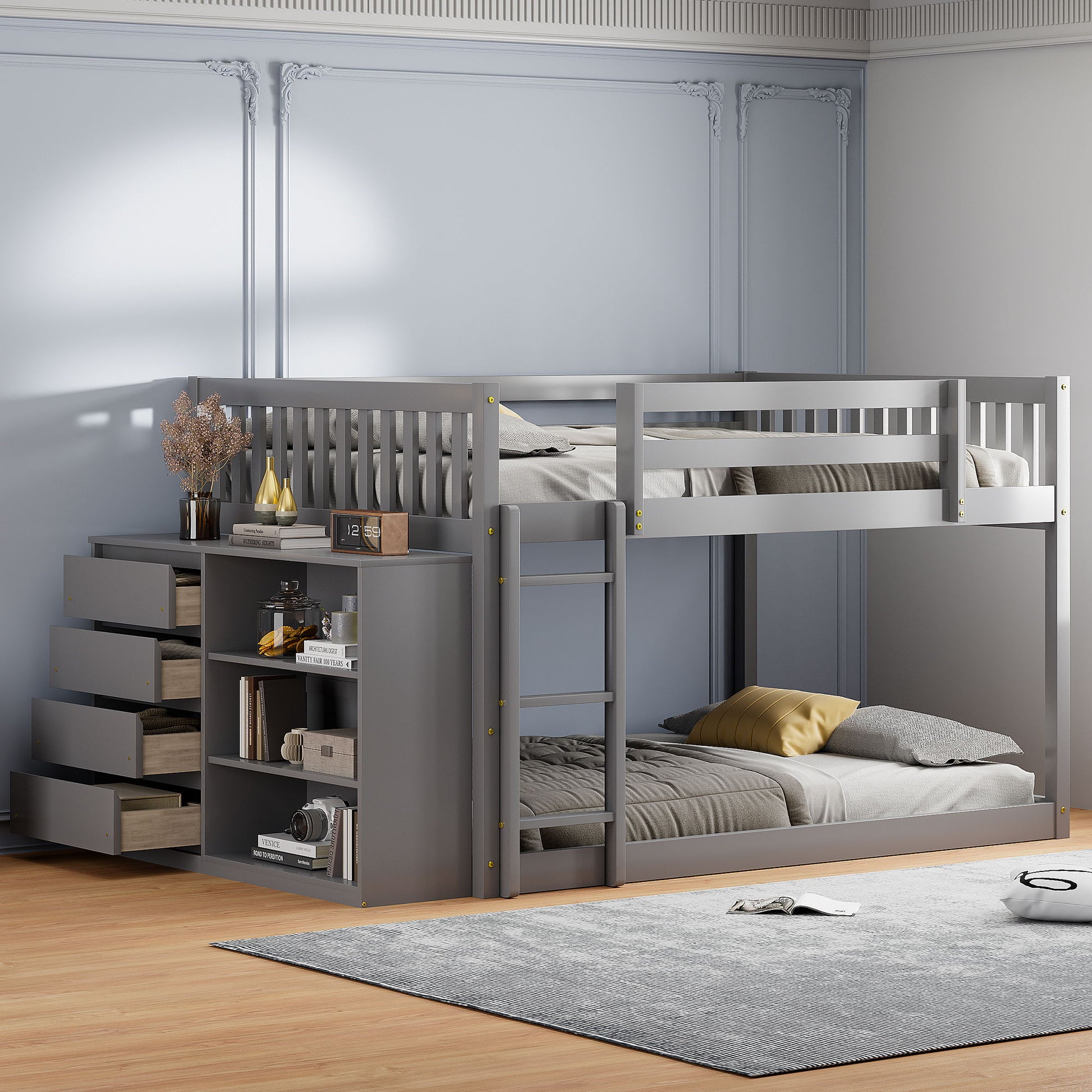 Bunk Bed With 4 Drawers And 3 Shelves DreamHaus