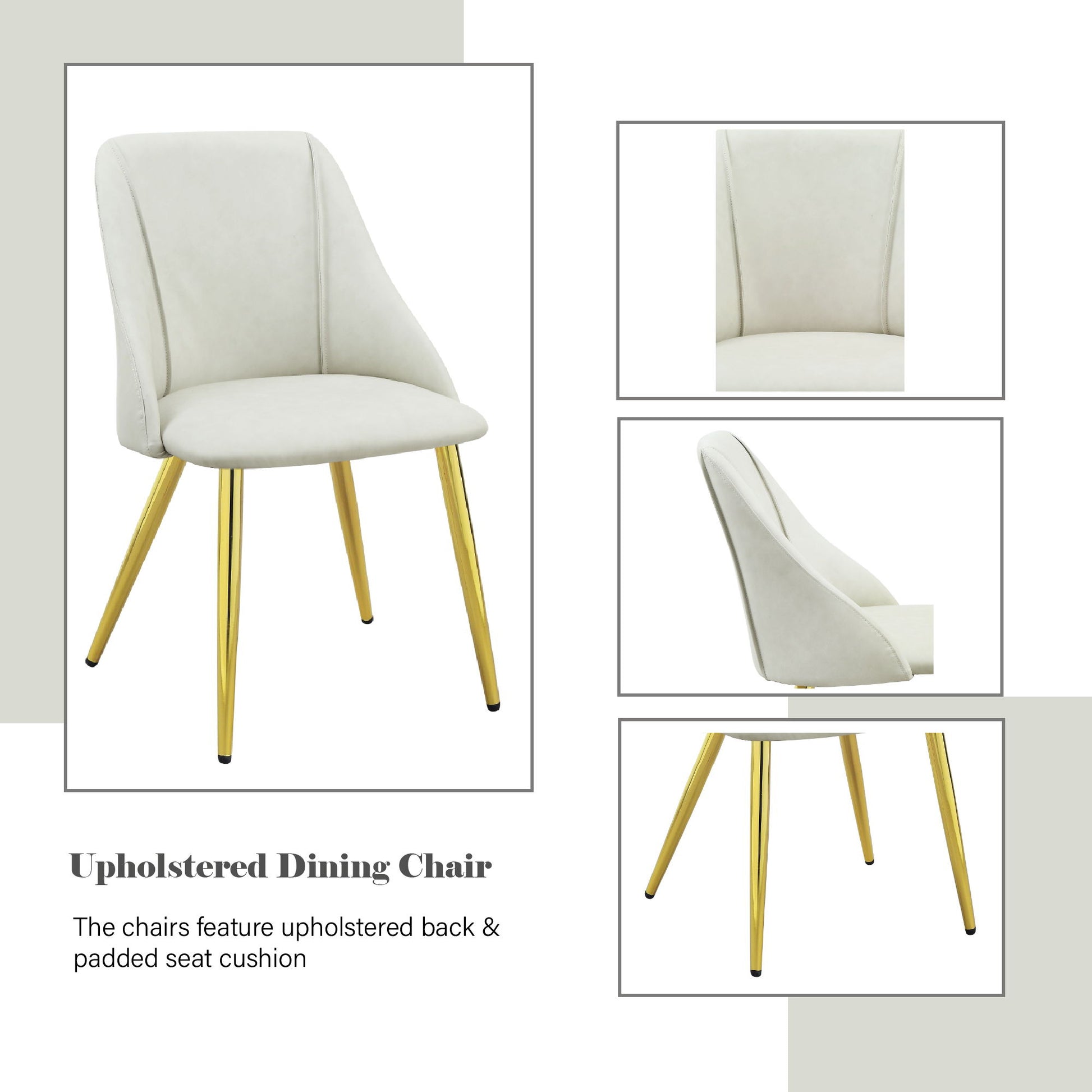 Gaines - Synthetic Leather Side Chair (Set of 2) - White Acme