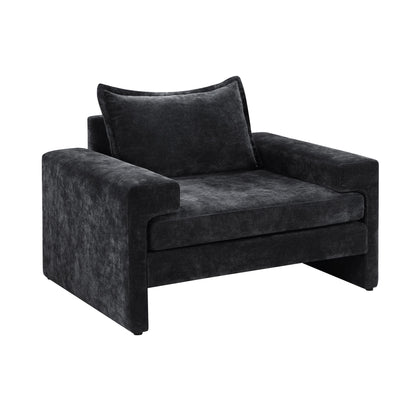 Upholstered Accent Chair With Wide Armrests And Ergonomic Back Support Noble House
