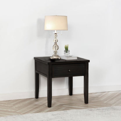 Concord - 1-Drawer Square End Table - Distressed Java Coaster Fine Furniture