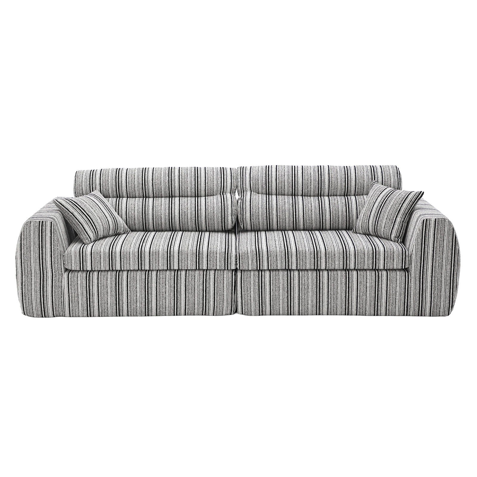 3 Seater, Couch With Throw Pillows For Living Room Home Essentials