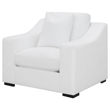 Chelan - Upholstered Sloped Arm Accent Chair - White Furniture Max