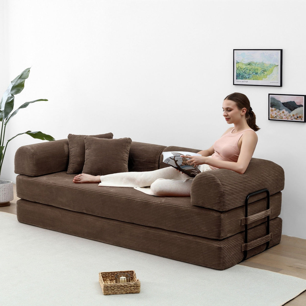 Convertible Foldable Floor Sofa Bed For Living Room Home Essentials