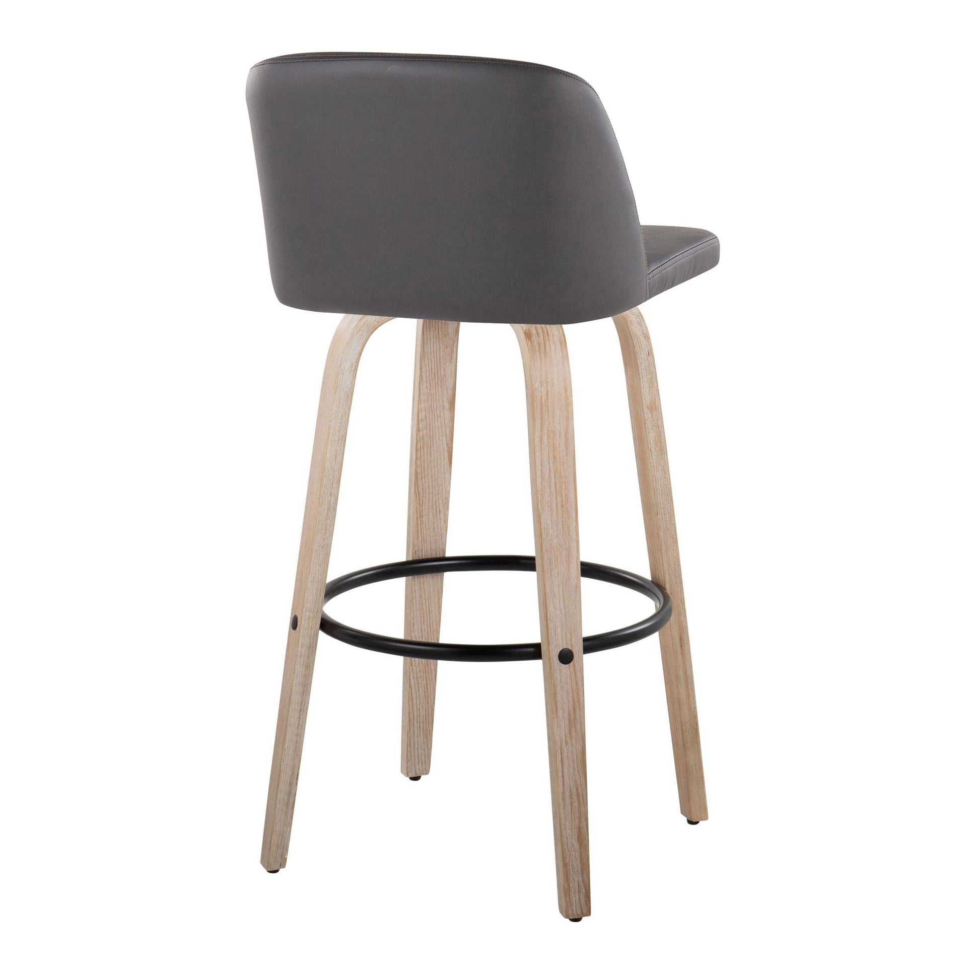 Toriano - Fixed Height Contemporary Barstool With Swivel With Round Footrest (Set of 2) Lumi Source