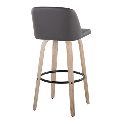 Toriano - Fixed Height Contemporary Barstool With Swivel With Round Footrest (Set of 2) Lumi Source