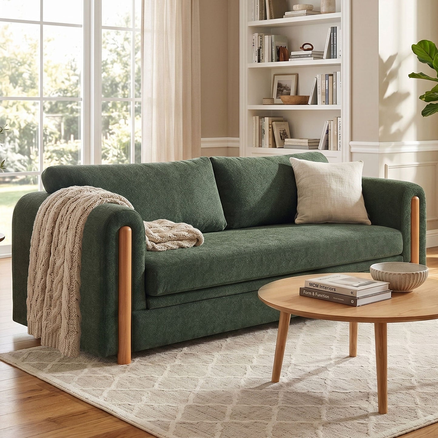 Modern 3 Seater Upholstered Couch Sofa For Living Room Noble House