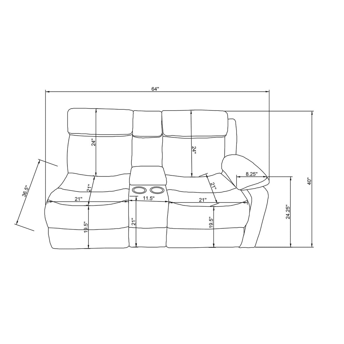 Blanche - Sectional Sofa With LED Lighting And Integrated Speaker - Gray Global Furniture USA