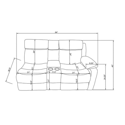 Blanche - Sectional Sofa With LED Lighting And Integrated Speaker - Gray Global Furniture USA